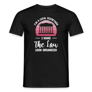 Je suis un secrétaire juridique Je fais paraître la loi - T-shirt homme - noir - Devant - AI Model Male 178 light (178cm)
