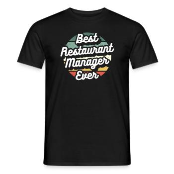 Rétro meilleur gérant de restaurant de tous les temps - T-shirt homme - noir - Devant - AI Model Male 178 light (178cm)