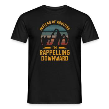 Au lieu d’être adulte, je descends en rappel - T-shirt homme - noir - Devant - AI Model Male 178 light (178cm)