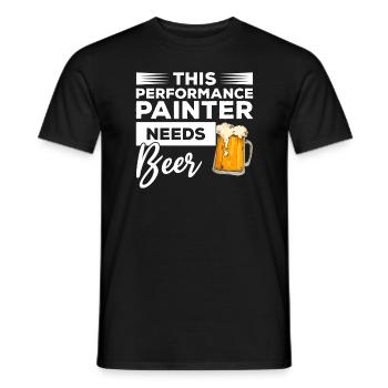 Dieser Performance-Maler braucht Bier - Männer T-Shirt - Schwarz - Vorne - AI Model Male 178 light (178cm)