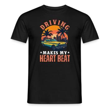Conduire fait battre mon cœur - T-shirt homme - noir - Devant - AI Model Male 178 light (178cm)