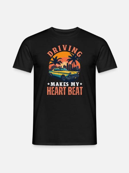 Autorijden doet mijn hart kloppen - Heren T-shirt - zwart