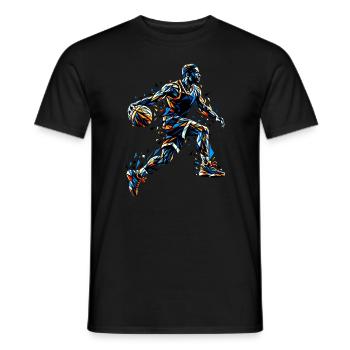 Polygon Art Basketteur Joueur Basketteur - T-shirt homme - noir - Devant - AI Model Male 178 light (178cm)