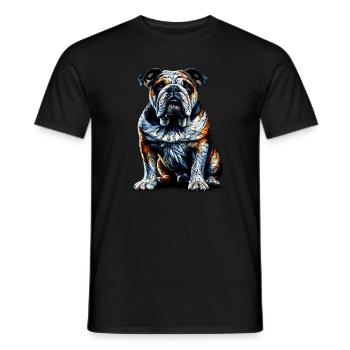 Polygone Art bouledogue bouledogues anglais - T-shirt homme - noir - Devant - AI Model Male 178 light (178cm)
