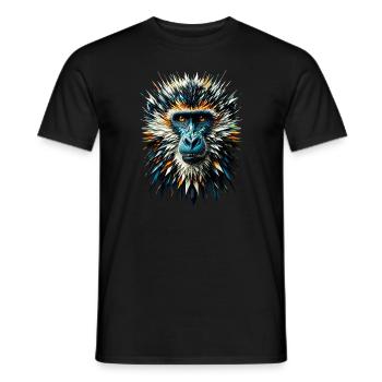 Polygon Art Affe Liebhaber Affe Schimpanse Affen - Männer T-Shirt - Schwarz - Vorne - AI Model Male 178 light (178cm)
