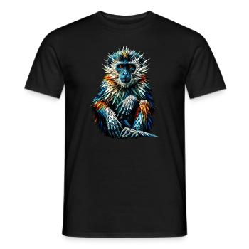 Polygon Art Affe Liebhaber Affe Schimpanse Affen - Männer T-Shirt - Schwarz - Vorne - AI Model Male 178 light (178cm)