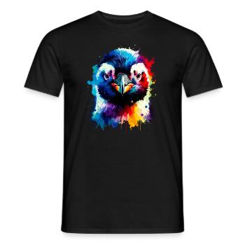 Splash Art coloré pingouin amant pingouins - T-shirt homme - noir - Devant - AI Model Male 178 light (178cm)