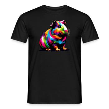 Colorful Pop Art Guinea Pig Lover Guinea Pigs - Men's T-Shirt - black - Front - AI Model Male 178 light (178cm)