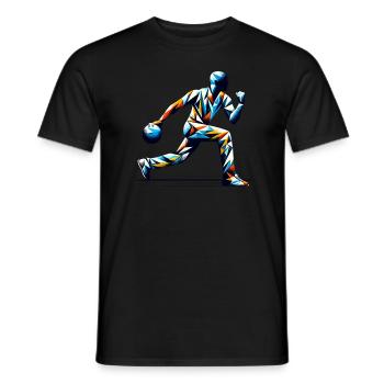 Polygone Art Tenpin Bowling Bowler - T-shirt homme - noir - Devant - AI Model Male 178 light (178cm)