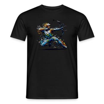 Polygon Art Archer Archery Bow And Arrow Archers - Men's T-Shirt - black - Front - AI Model Male 178 light (178cm)