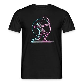 Bogenschütze Bogenschießen Bogen und Pfeil Bogenschützen - Männer T-Shirt - Schwarz - Vorne - AI Model Male 178 light (178cm)