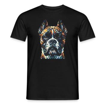 Polygon Art Boxer Hund Boxer - Männer T-Shirt - Schwarz - Vorne - AI Model Male 178 light (178cm)
