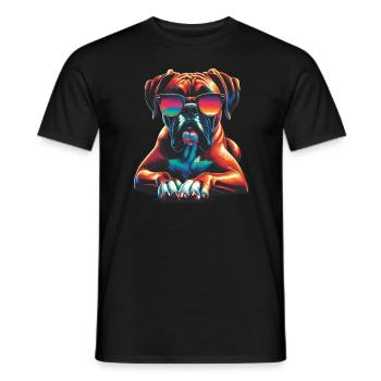 Lunettes de soleil Pop Art colorées Boxer Dog Boxers - T-shirt homme - noir - Devant - AI Model Male 178 light (178cm)