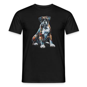Polygon Art Boxer Hund Boxer - Männer T-Shirt - Schwarz - Vorne - AI Model Male 178 light (178cm)