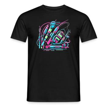 Eisfischen Fisch Fischer Angler - Männer T-Shirt - Schwarz - Vorne - AI Model Male 178 light (178cm)