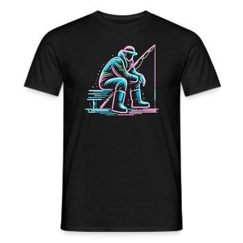 Pêche sur glace, pêcheur, pêcheur, pêcheur à la ligne - T-shirt homme - noir - Devant - AI Model Male 178 light (178cm)