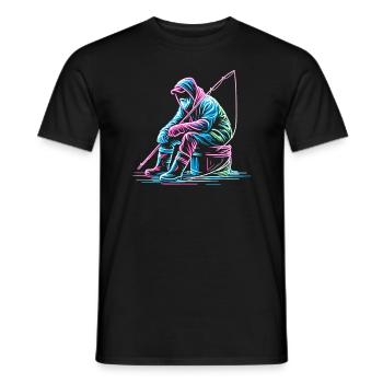 Pêche sur glace, pêcheur, pêcheur, pêcheur à la ligne - T-shirt homme - noir - Devant - AI Model Male 178 light (178cm)