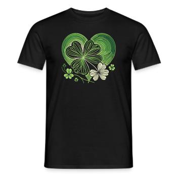 Shamrock Heart Irischer St. Patricks Day Schabernack - Männer T-Shirt - Schwarz - Vorne - AI Model Male 178 light (178cm)