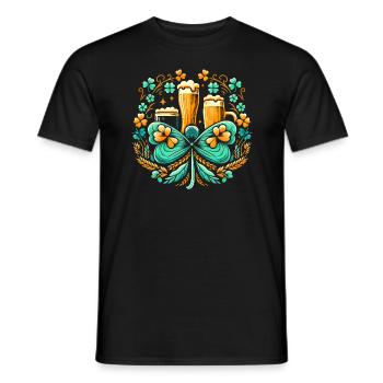 Kleeblatt Irischer St. Patricks Day Bier trinken Heiliger - Männer T-Shirt - Schwarz - Vorne - AI Model Male 178 light (178cm)