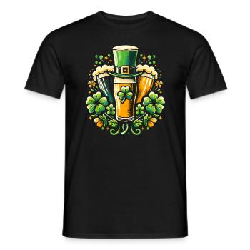 Shamrock irlandais St Patricks Boire de la bière - T-shirt homme - noir - Devant - AI Model Male 178 light (178cm)