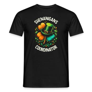 Coordinateur des manigances Leprechaun Hat St Patricks - T-shirt homme - noir - Devant - AI Model Male 178 light (178cm)