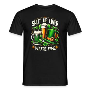 Tais-toi Liver Tu vas bien Fête irlandaise de la Saint-Patrick - T-shirt homme - noir - Devant - AI Model Male 178 light (178cm)