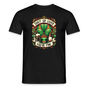 Tais-toi Liver Tu vas bien Fête irlandaise de la Saint-Patrick - T-shirt homme - noir - Devant - AI Model Male 178 light (178cm)