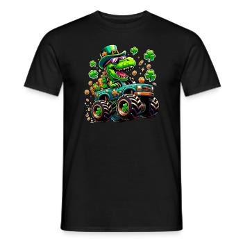 St Patricks jour dinosaure Leprechaun Monster Truck - T-shirt homme - noir - Devant - AI Model Male 178 light (178cm)