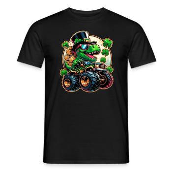 St Patricks jour dinosaure Leprechaun Monster Truck - T-shirt homme - noir - Devant - AI Model Male 178 light (178cm)