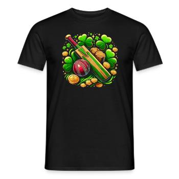 Cricket Kleeblatt St. Patricks Day Cricketspieler Heiliger - Männer T-Shirt - Schwarz - Vorne - AI Model Male 178 light (178cm)