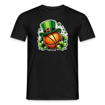 Basketball Clover St Patricks Day Basketballer - Men's T-Shirt - black - Front - AI Model Male 178 light (178cm)