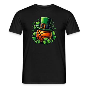 Basketball Clover St Patricks Day Basketballer - Men's T-Shirt - black - Front - AI Model Male 178 light (178cm)