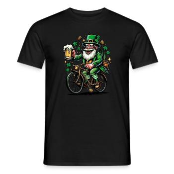 Shamrock irlandais St Patricks Boire de la bière - T-shirt homme - noir - Devant - AI Model Male 178 light (178cm)