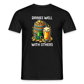 Se boit bien avec les autres Bière de la Saint-Patrick - T-shirt homme - noir - Devant - AI Model Male 178 light (178cm)