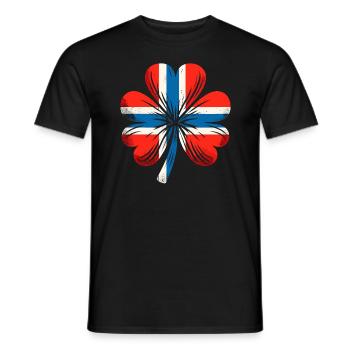Kleeblatt Norwegen Flagge St. Patrick St. Patricks Tag - Männer T-Shirt - Schwarz - Vorne - AI Model Male 178 light (178cm)