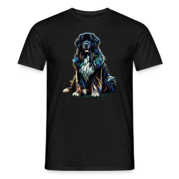Polygon Art Newfoundland Dog Newfie - Men's T-Shirt - black - Front - AI Model Male 178 light (178cm)