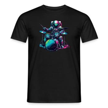 Astronaut Schlagzeug spielen Schlagzeug Schlagzeuger Schlagzeuger Schlagzeug - Männer T-Shirt - Schwarz - Vorne - AI Model Male 178 light (178cm)