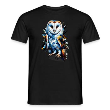 Polygon Art Schleiereule Eulen - Männer T-Shirt - Schwarz - Vorne - AI Model Male 178 light (178cm)