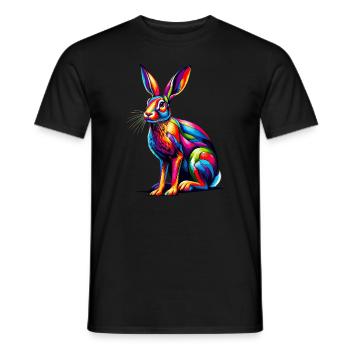 Coloré Pop Art Jackrabbit Jackrabbits - T-shirt homme - noir - Devant - AI Model Male 178 light (178cm)