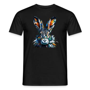 Polygon Art Jackrabbit Jackrabbits - Men's T-Shirt - black - Front - AI Model Male 178 light (178cm)