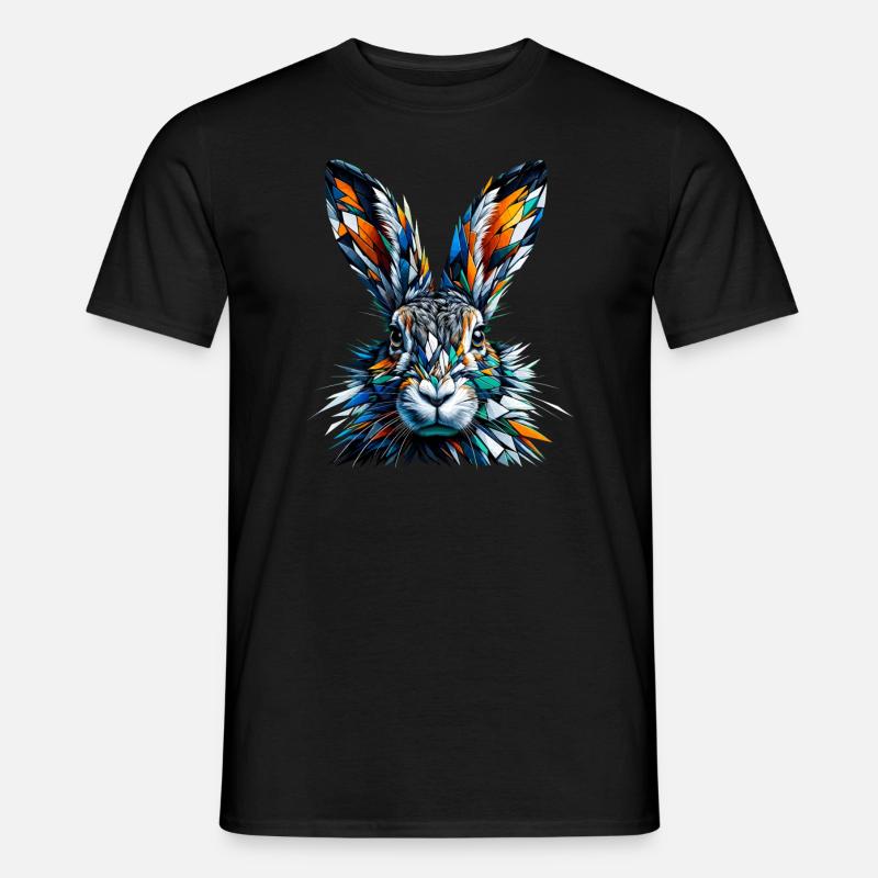 Polygon Art Jackrabbit Jackrabbits - Männer T-Shirt - Schwarz