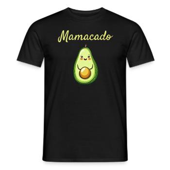 Mamacado - Funny Avocado Design - Men's T-Shirt - black - Front - AI Model Male 178 light (178cm)