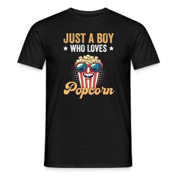 Juste un garçon qui aime le pop-corn - T-shirt homme - noir - Devant - AI Model Male 178 light (178cm)