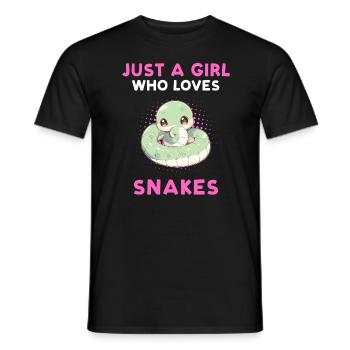 Just A Girl Who Loves Snakes - Männer T-Shirt - Schwarz - Vorne - AI Model Male 178 light (178cm)