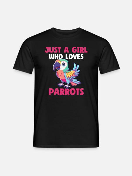 Just A Girl Who Loves Parrots - Männer T-Shirt - Schwarz