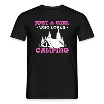 Just A Girl Who Loves Camping - Männer T-Shirt - Schwarz - Vorne - AI Model Male 178 light (178cm)