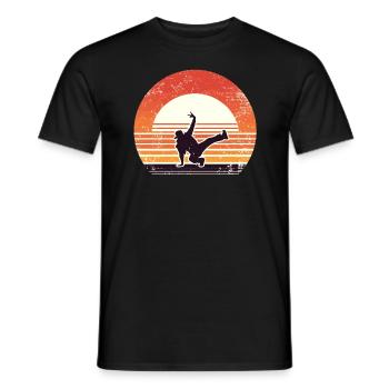 Rétro coucher de soleil danse danse danseuse - T-shirt homme - noir - Devant - AI Model Male 178 light (178cm)