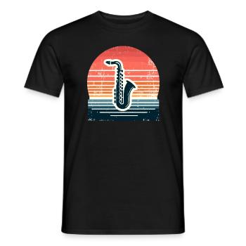 Saxophone Marching Band Saxophonist Musician Sax - Men's T-Shirt - black - Front - AI Model Male 178 light (178cm)