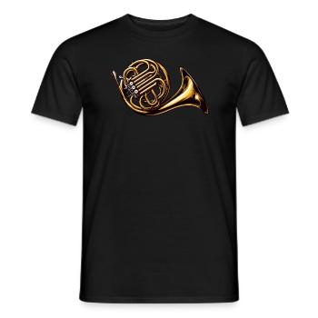 Cor français musique fanfare cuivres corniste - T-shirt homme - noir - Devant - AI Model Male 178 light (178cm)