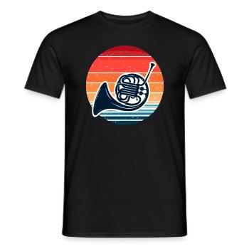 Cor français musique fanfare cuivres corniste - T-shirt homme - noir - Devant - AI Model Male 178 light (178cm)